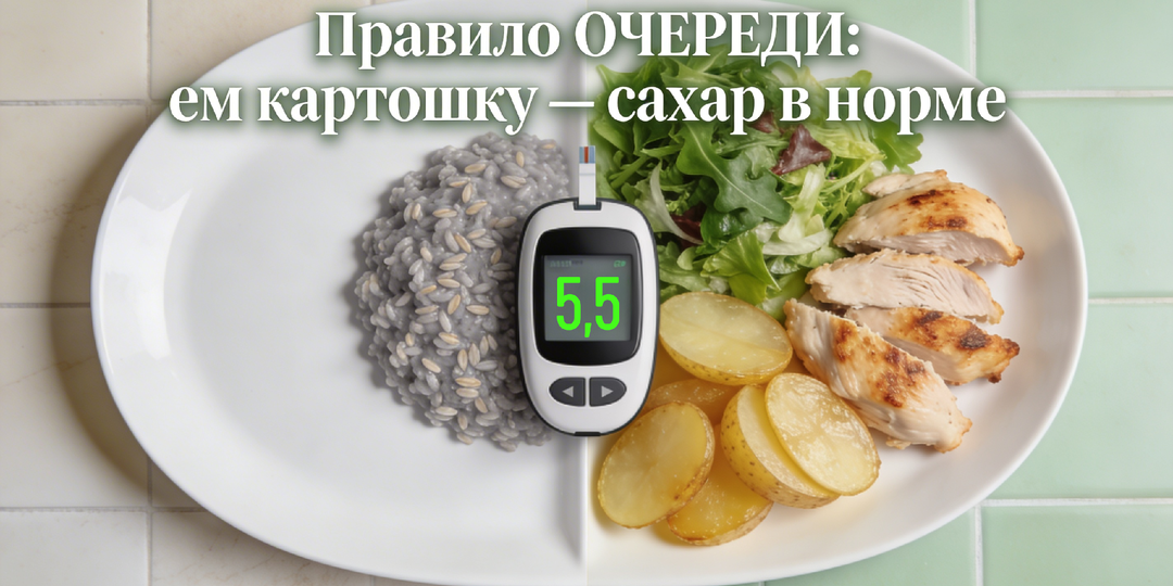 Картошка и макароны при диабете? Да! Как правило «Очереди» позволяет есть углеводы без скачков сахара (научный лайфхак для диабетиков)