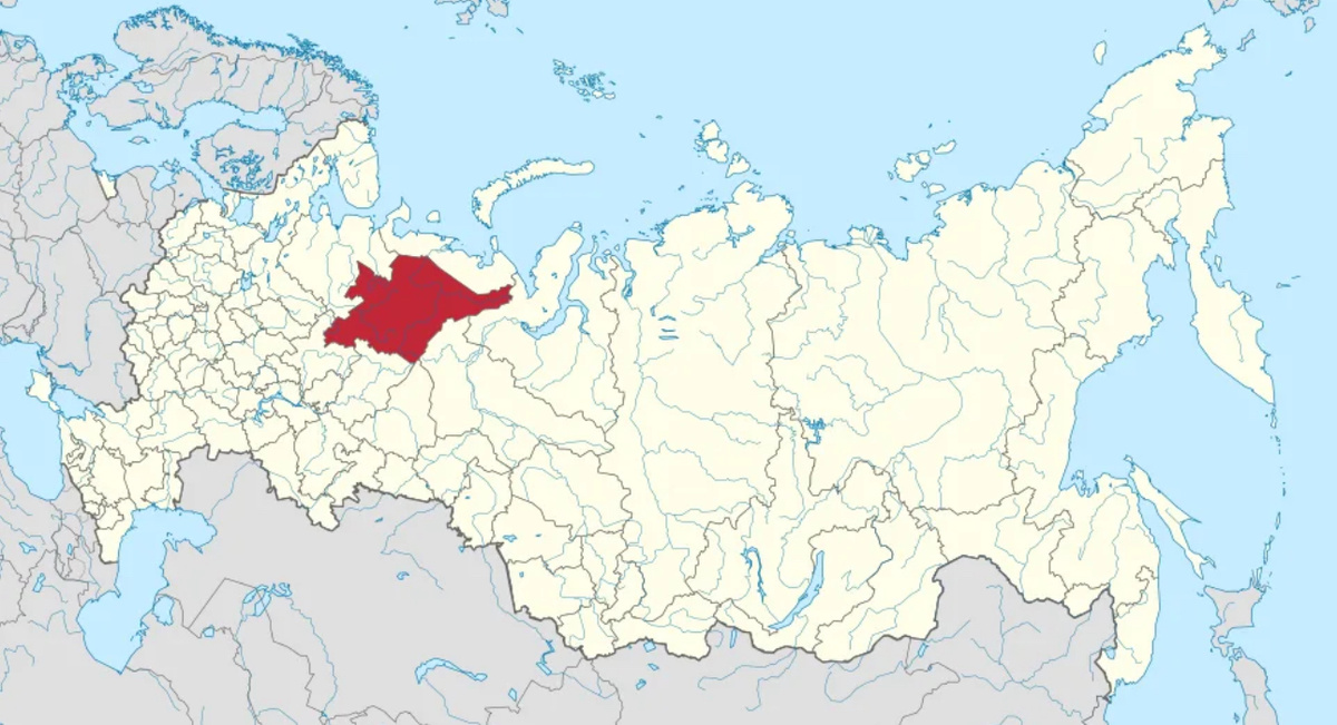 Республика Коми на карте. Источник: Википедия 