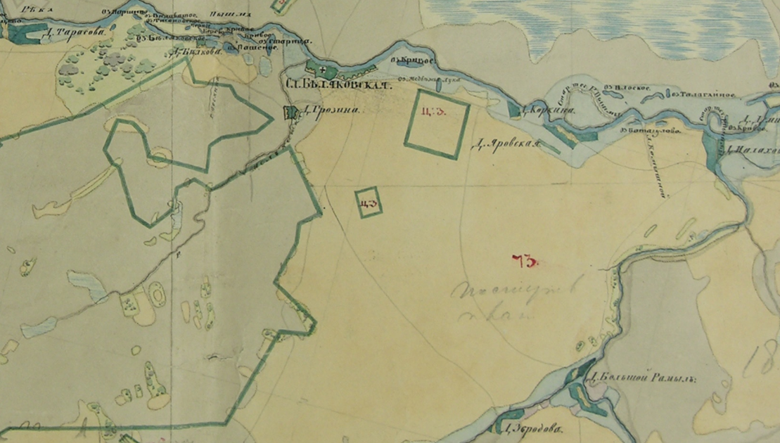 План Генерального Межевания Екатерины II . Фрагмент.