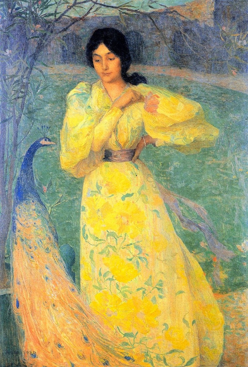 Эдмон Аман-Жан "Девушка с павлином" (1895)