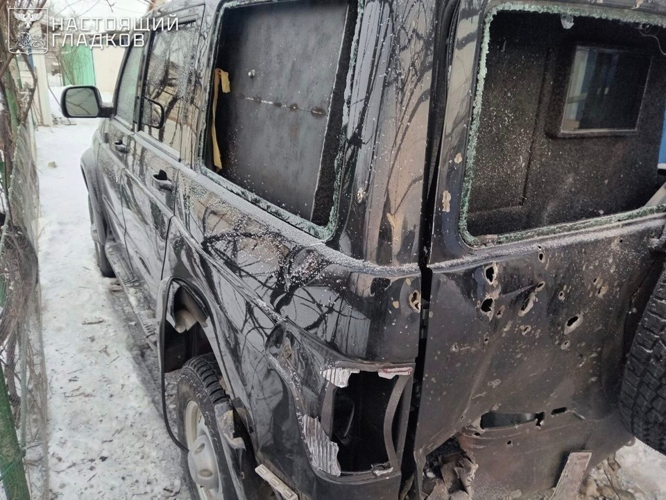    Атакованный транспорт поврежден телеграм-канал Вячеслава Гладкова