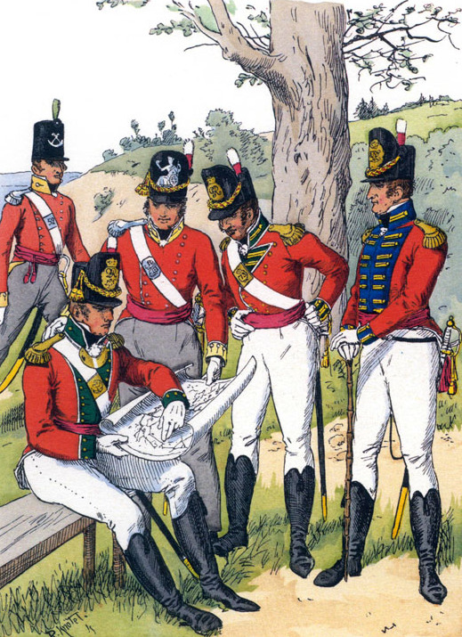 Офицеры британской армии в 1815 году