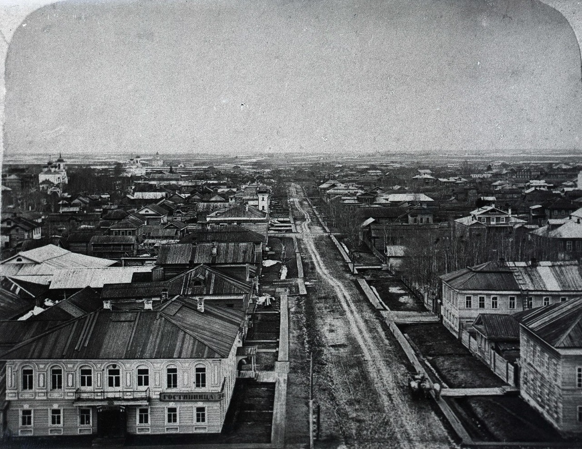 Панорама Вологды. Улица Малая Духовская. 1862 г. 