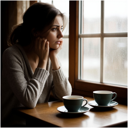 Сгенерировано ИИ- и больно, и печально, но, теперь одна пьёт чай любимый .