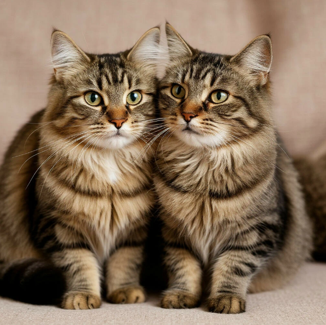 Лапочки кот и кошка.