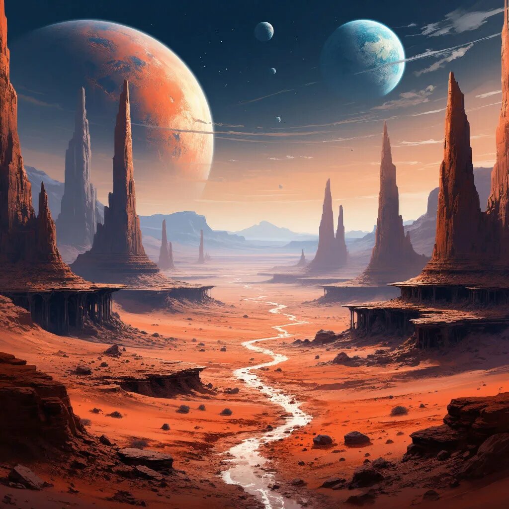 Планета. Иллюстрация сгенерирована нейросетью