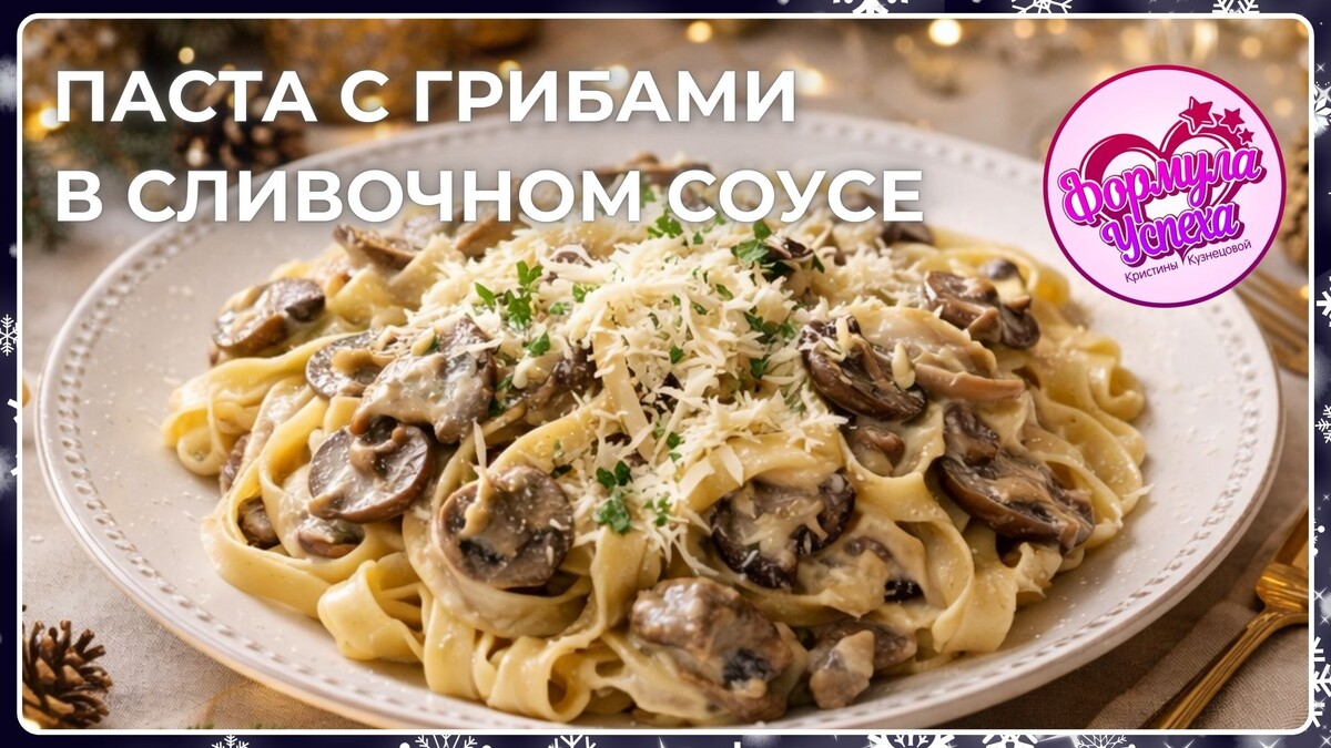 🍝Паста с грибами в сливочном соусе. Рецепт