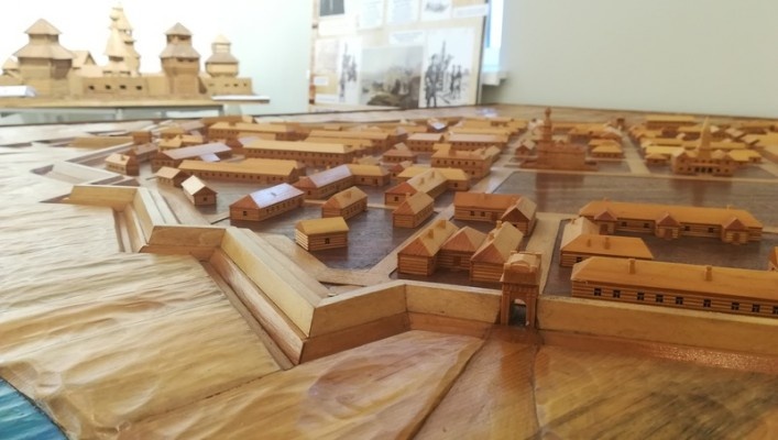 Макет Омской крепости.