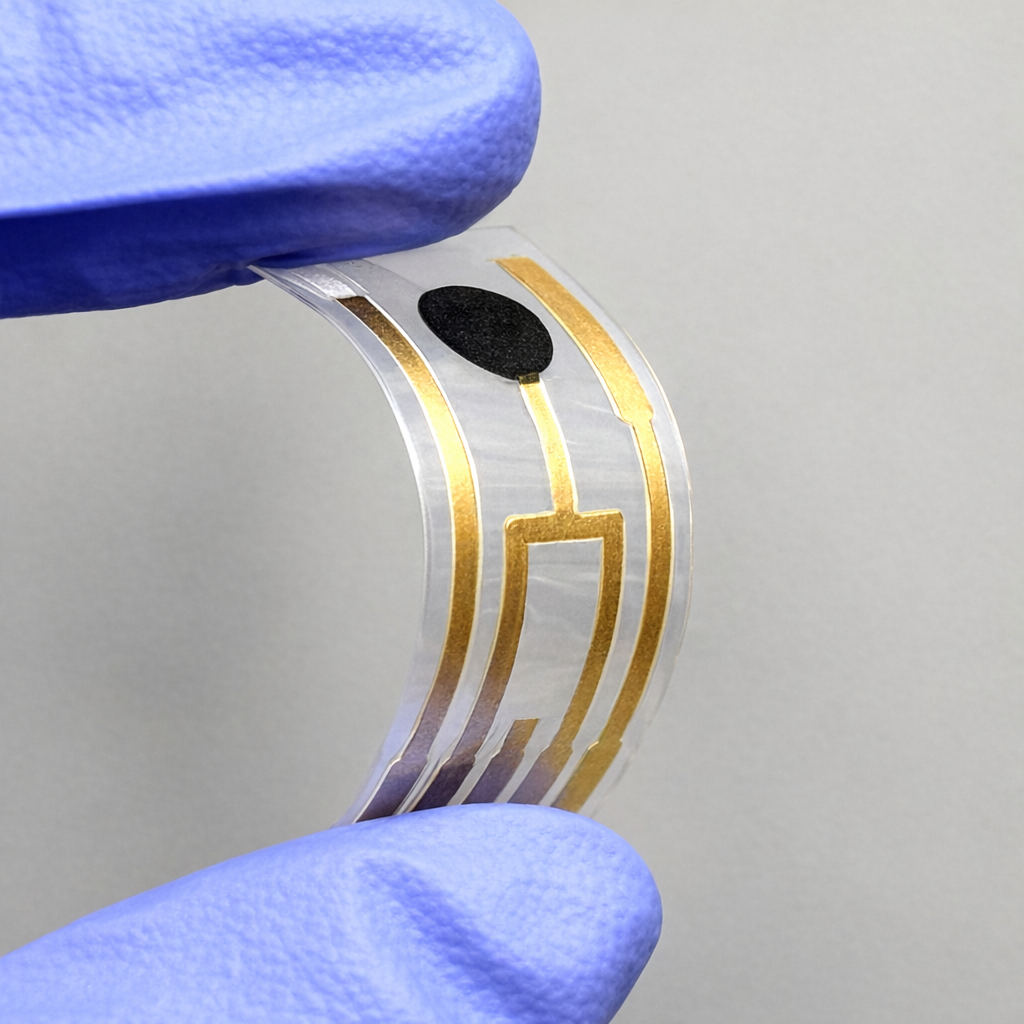 Гибкий датчик уровня глюкозы в крови на основе пота, изготовленный с помощью лазерной обработки [Предоставлено Корейским институтом промышленной технологии]