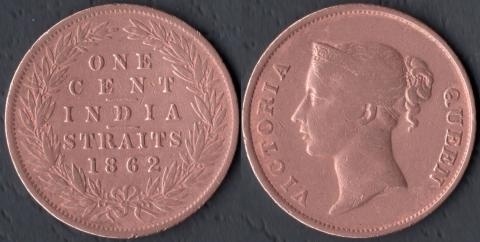 Монеты Великобритании для колонии Стрейтс Сеттлементс.