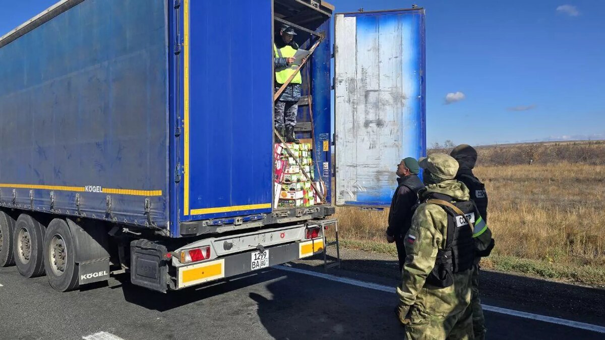 Проверка груза на пункте "Сагарчин" на границе России и Казахстана, архивное фото © Photo : Федеральная таможенная служба России