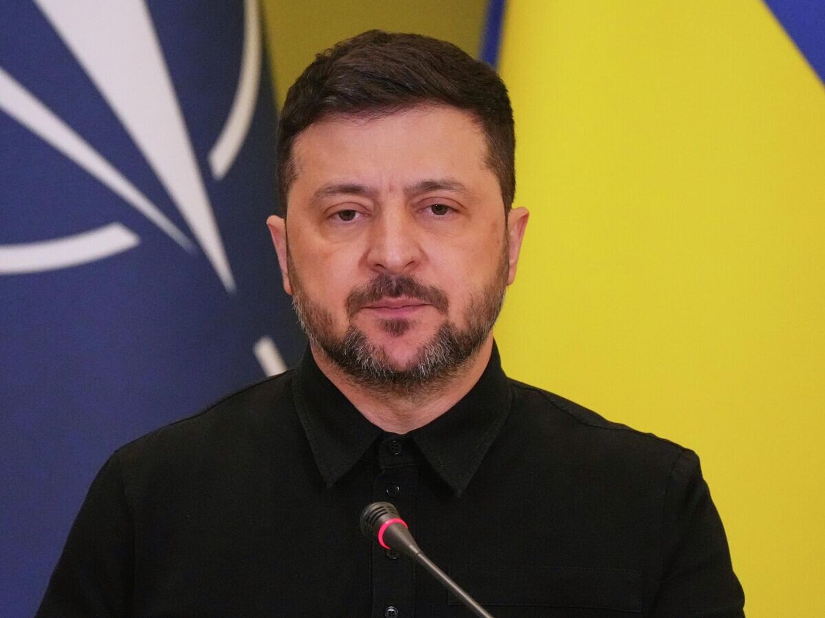    Владимир Зеленский во время пресс-конференции с Марком Рютте в Киеве | © AP Photo / Sergei Grits