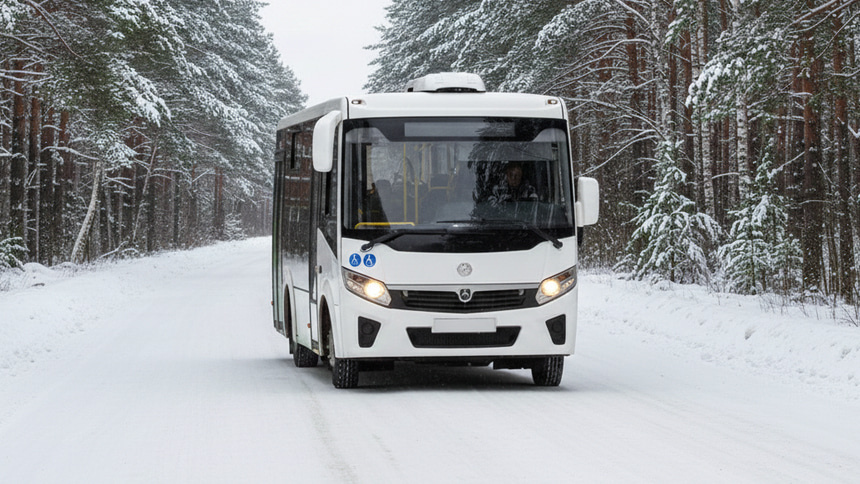 На севере Омской области автобус «встал» посреди ночной трассы с волками