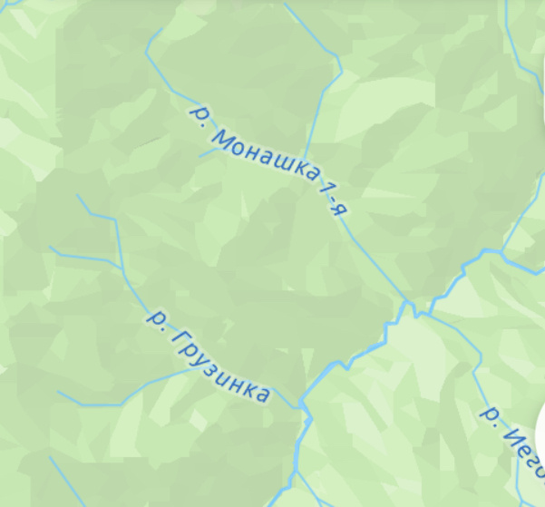 К сожалению фотографии Грузинки у меня нет, поэтому только на карте.