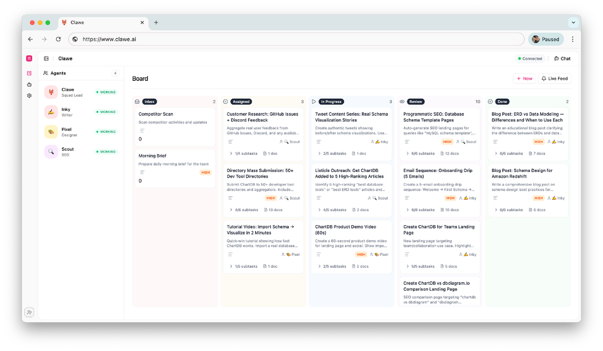 Clawe. Источник: https://github.com/getclawe/clawe