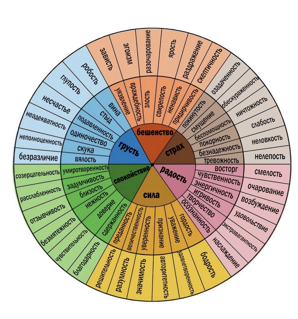 Круг эмоций для развития психологической гибкости