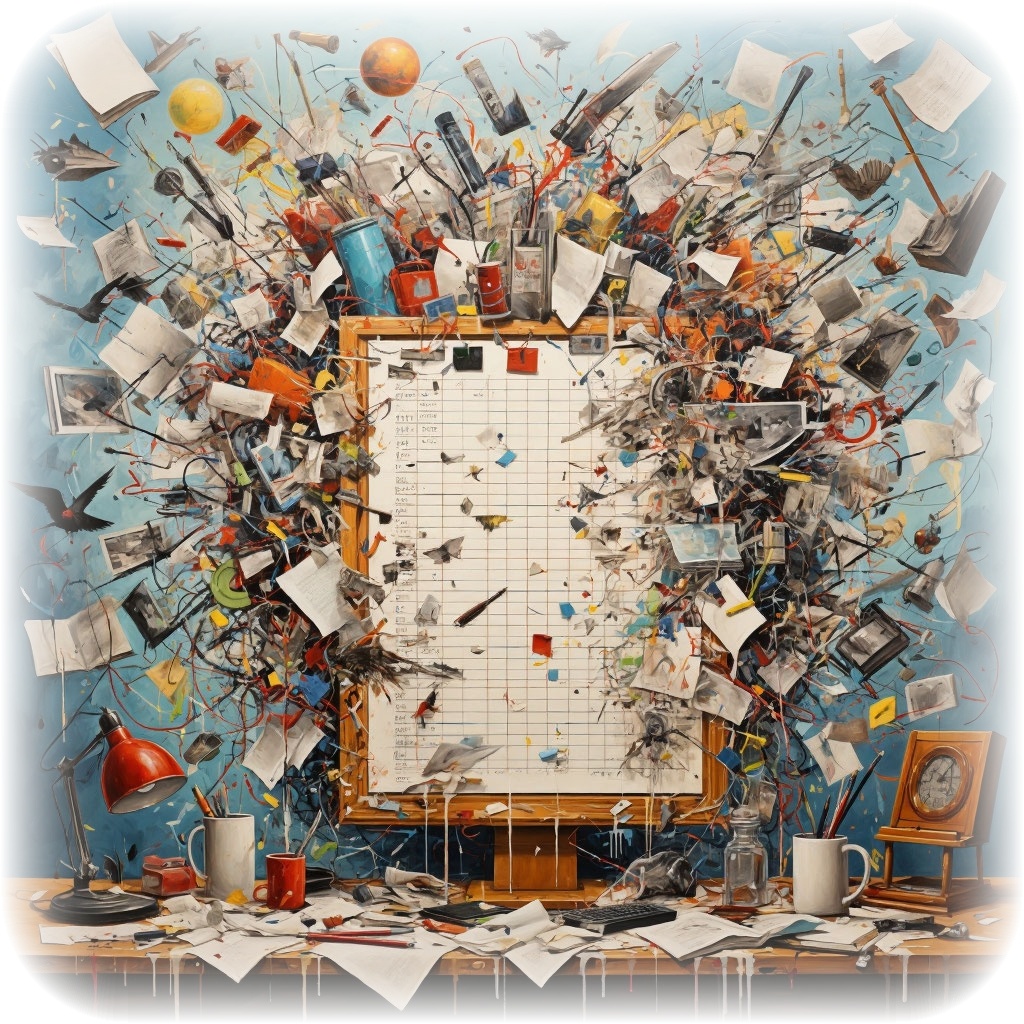 Алиса сгенерировала на запрос «Нарисуй картину отклонение от списка запланированных дел»