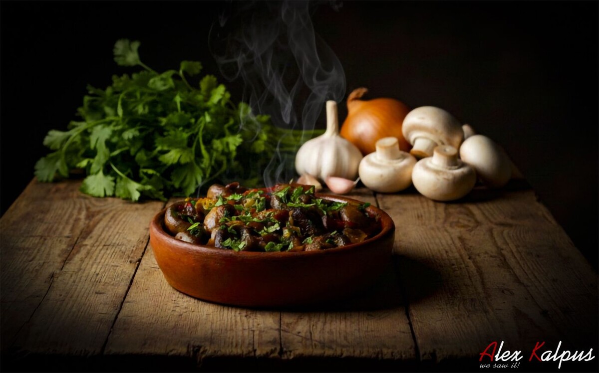 Тушеные баклажаны с грибами по-грузински