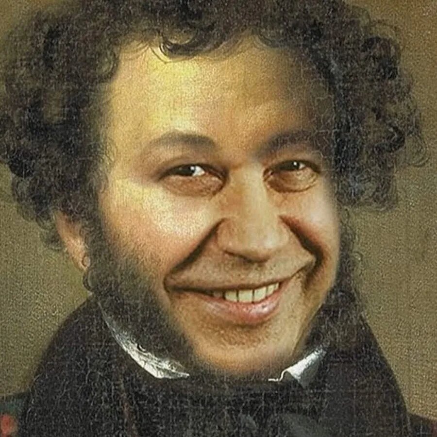 Пушкин улыбается. Фото Яндекс.Картинки. 