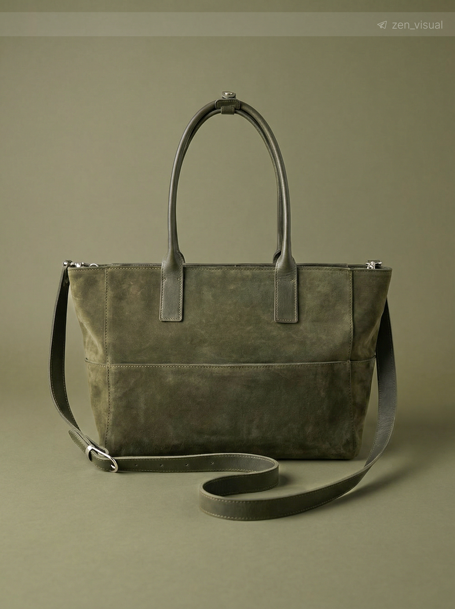 Созданное с помощью AI изображение кожанной женской сумки. 