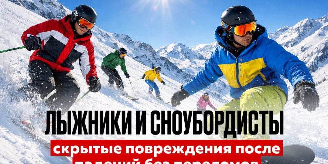 Лыжники и сноубордисты: скрытые повреждения после падений без переломов