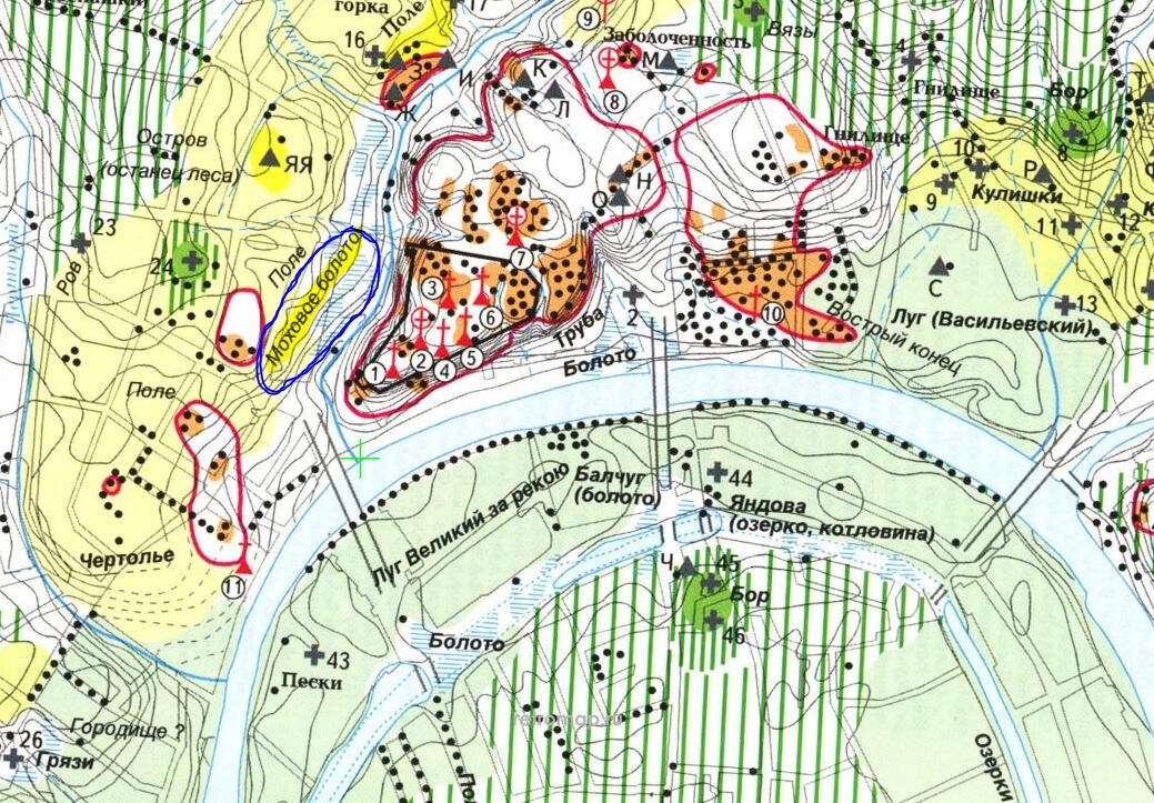 Фрагмент карты Москвы за 1285г. С сайта: retromap.ru