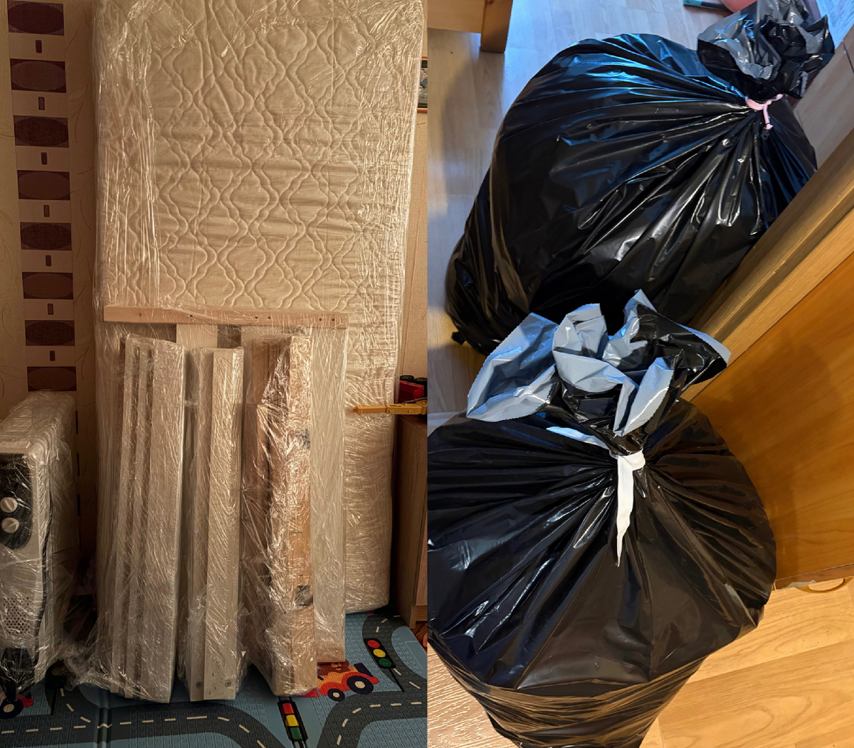 Я все думала, что о нас подумают, с таким количеством черных мешков))) их было около 10и😅