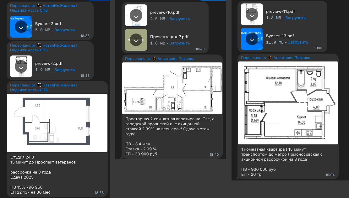 В таком виде заказчик прислал нам предложения. 
