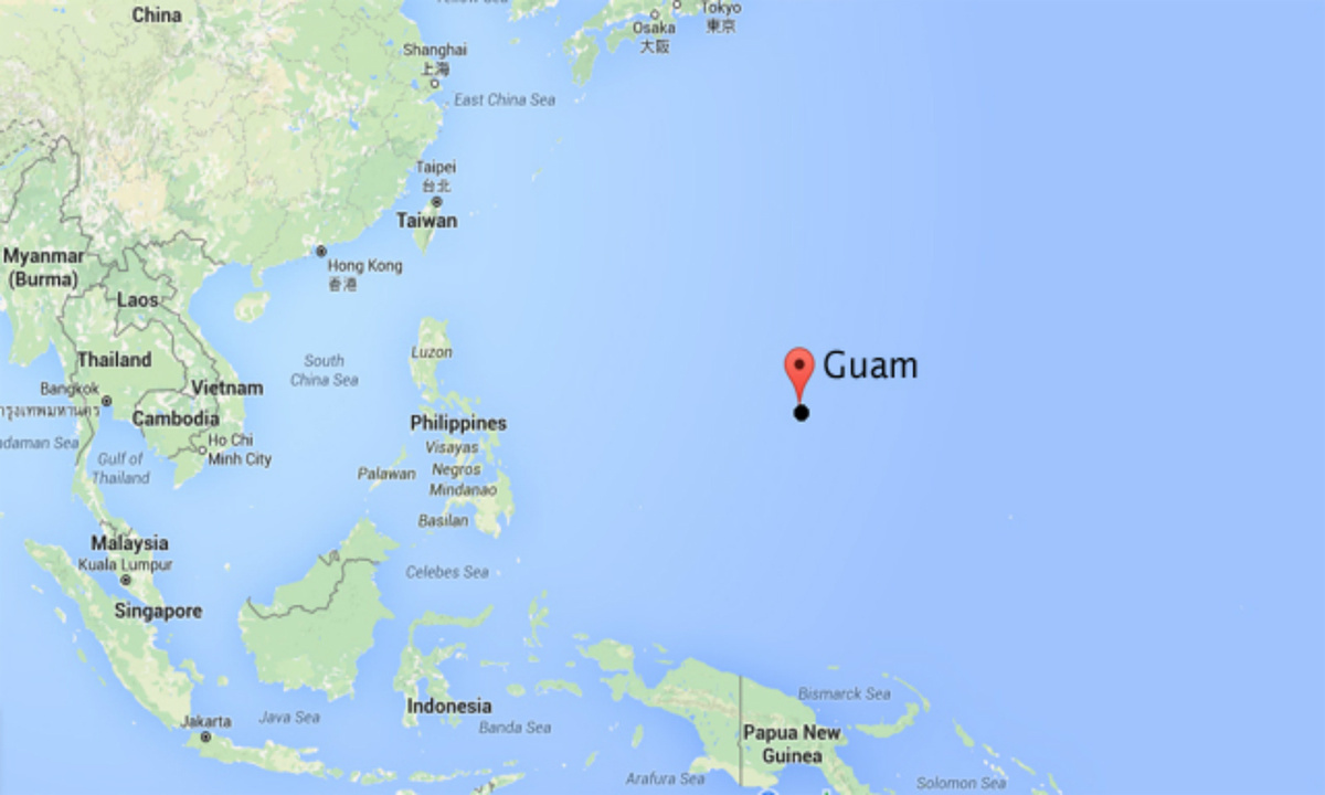 остров Гуам на карте