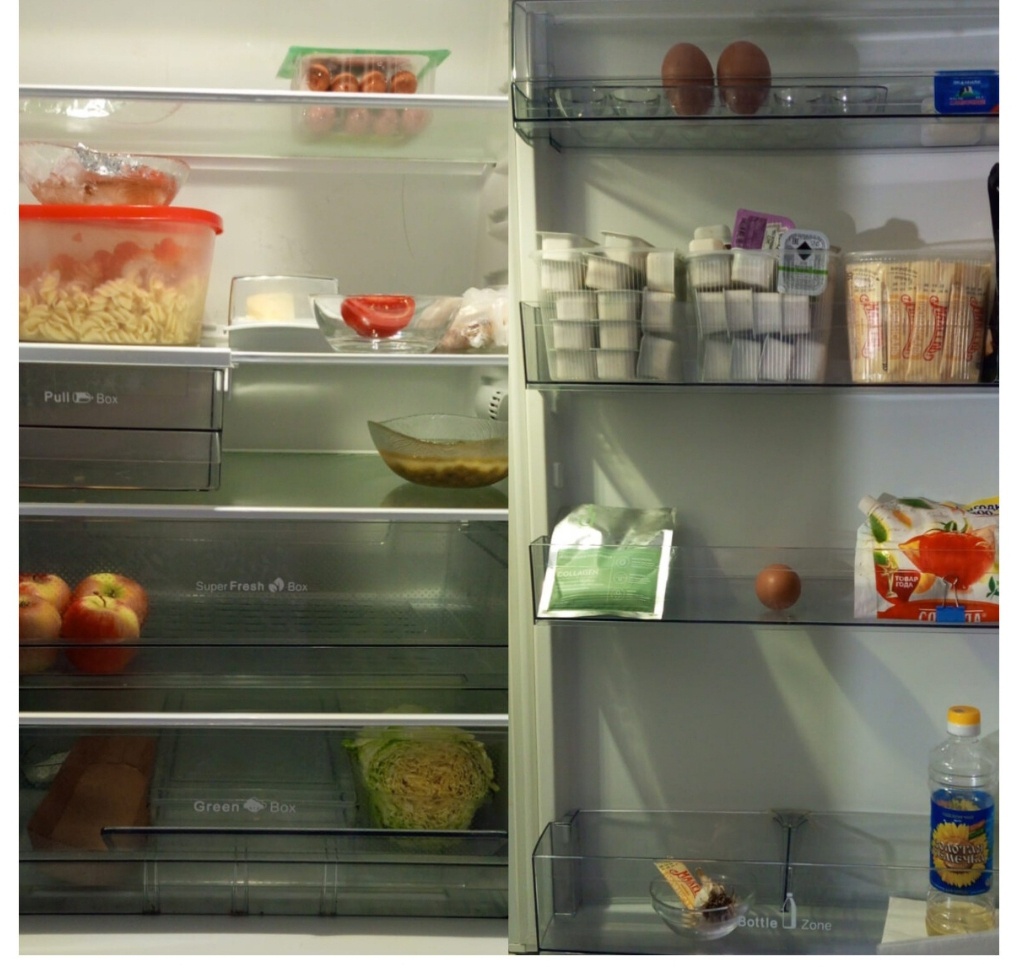 На макаронах стоит остаток пшённой каши на молоке, готовила утром 240 гр. получилось, 140 гр.  на завтрак и  ещё 100 осталось.