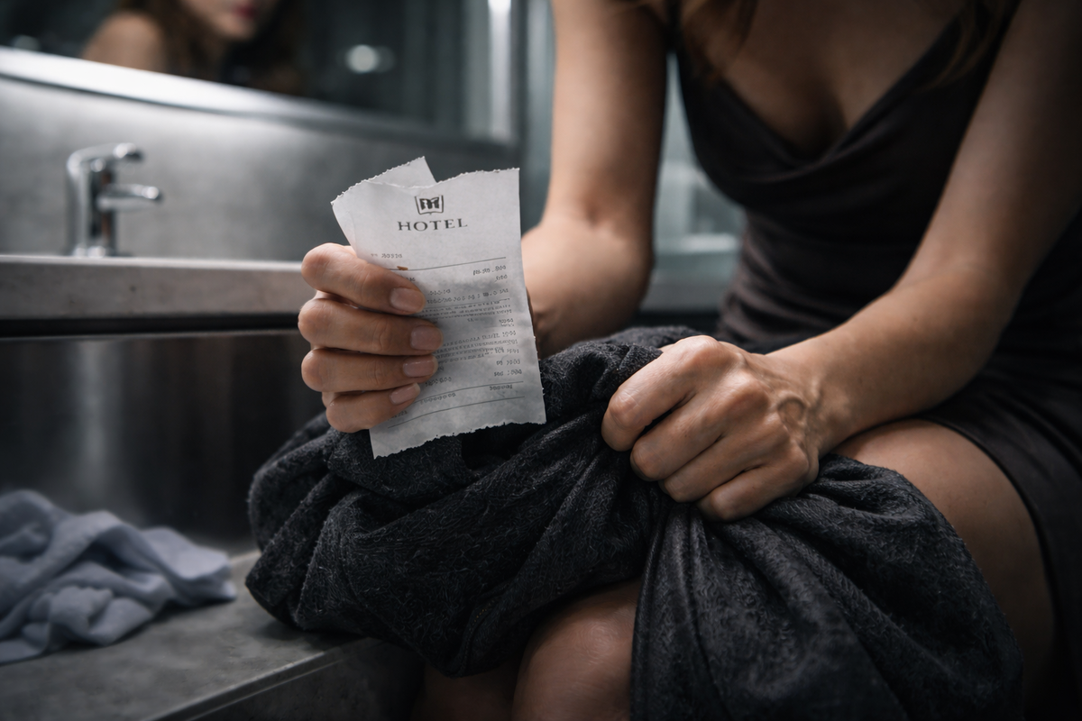 Я нашла чек из отеля в его брюках. Дата — вчера