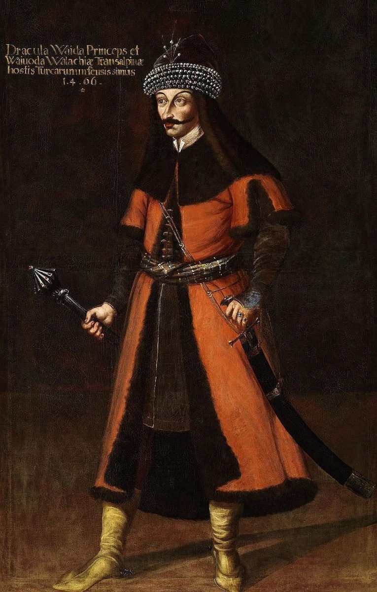 Портрет Влада III Цепеша, также известного как Влад Дракула, правителя средневекового княжества Валахия в XV веке. Он изображен в традиционном костюме валашского господаря с булавой в руке, символизирующей власть.