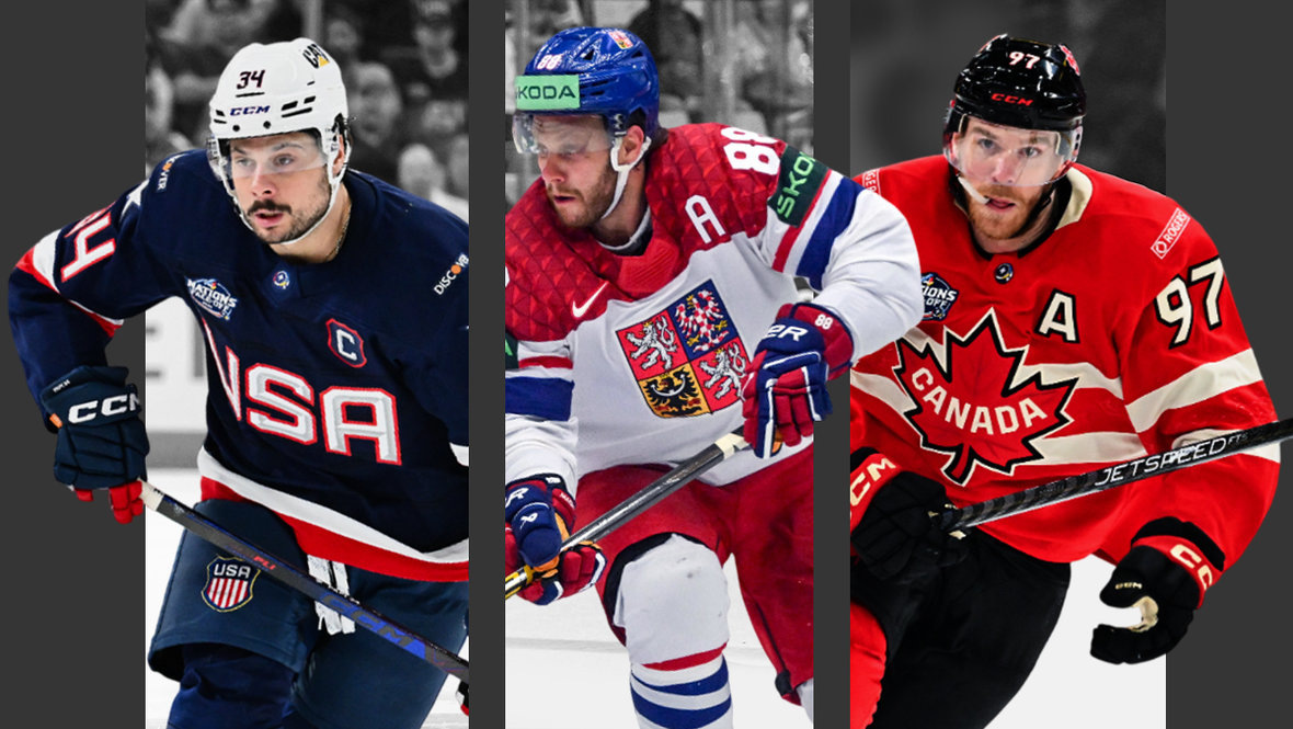    Остон Мэттьюс, Давид Пастрняк и Коннор Макдэвид.Global Look Press, Getty Images