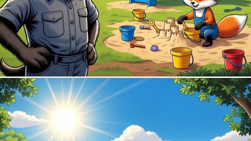 Тест на внимание. Солнечный день на детской площадке. 5 отличий.