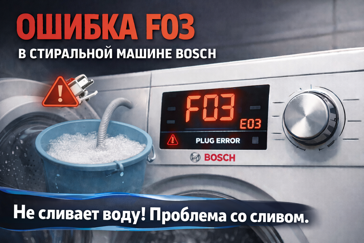 Ошибка F03 в стиральной машине Bosch