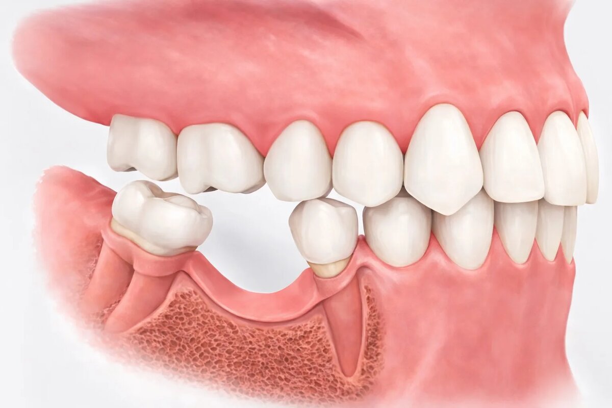 Кость начинает убывать, если в ней длительное время отсутствует зуб