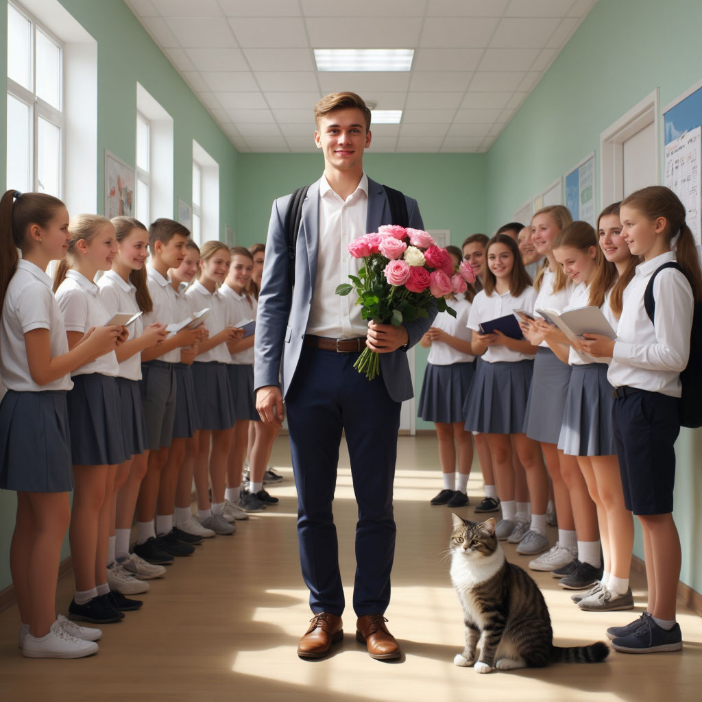 В ШКОЛЕ ВСЕ ЗАВИДУЮТ ЕМУ))) 