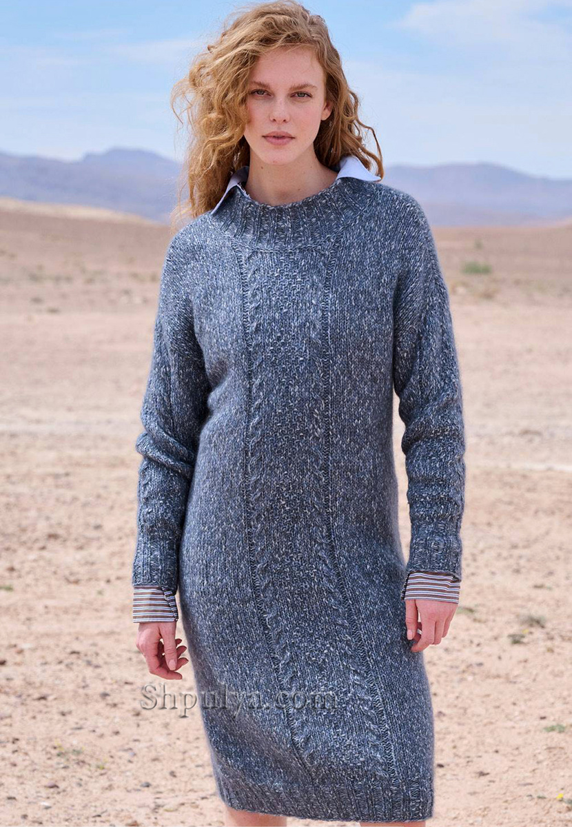 Вязаное платье с центральным мотивом