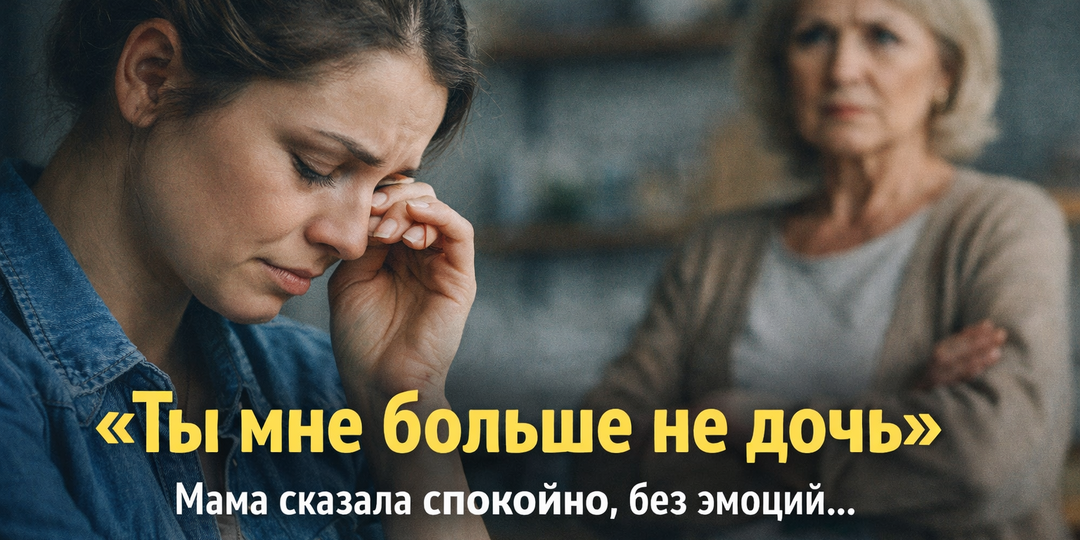 «Ты мне больше не дочь» — мать сказала это спокойно, без крика и слёз, будто вычеркнула меня из жизни одним движением