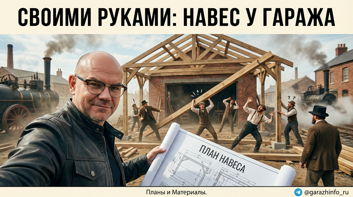    Экономный и практичный вариант навеса для авто, сделанный своими руками. Zero8