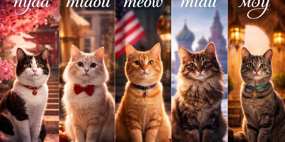 На каких языках общаются кошки в разных странах?