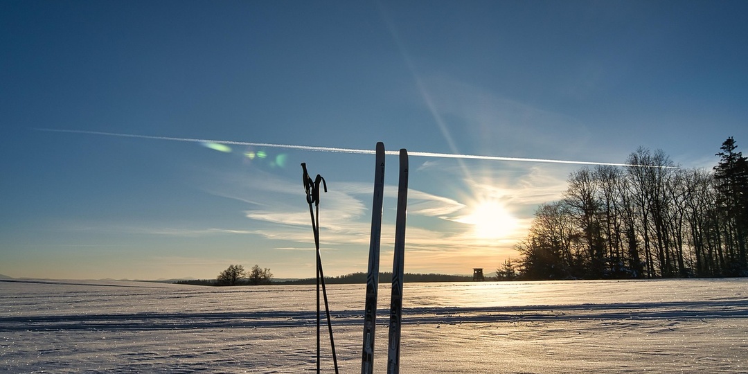 Класс моей дочки вывели кататься на лыжах – не в парк, а на лёд озера