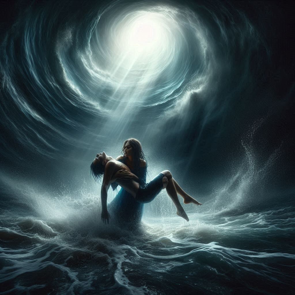 Она тонет, спасая того, кто даже не сопротивляется. Свет свободы рядом — просто отпусти и плыви. Но она не может. Потому что без роли спасителя не знает, кто она.
