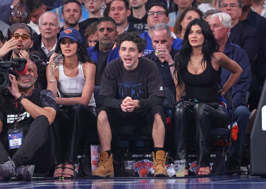 Тимоти Шаламе на игре Knicks