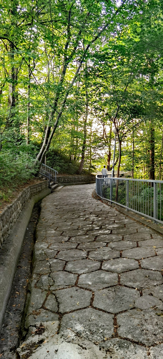 Вьющаяся пешеходная дорожка вниз к морю