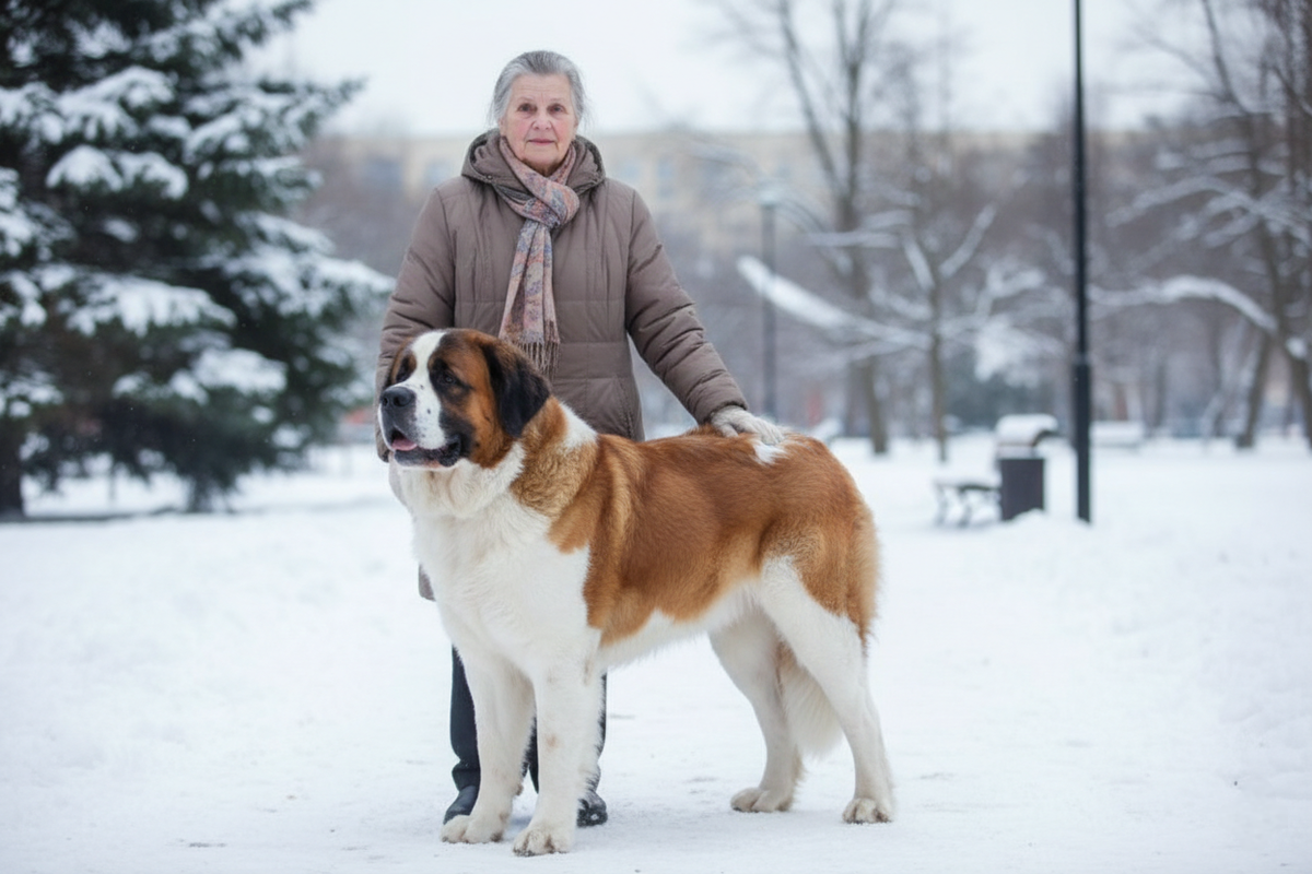 Московская сторожевая Берта — воплощение спокойной силы и преданности. Мощная, величественная собака с умным, внимательным взглядом и густой шерстью, которая с достоинством несёт свою нелёгкую службу рядом с человеком. Продолжение цикла «За породой» в блоге «Жизнь с лапками» — развенчиваем мифы и ищем правду в истории легендарных отечественных пород.