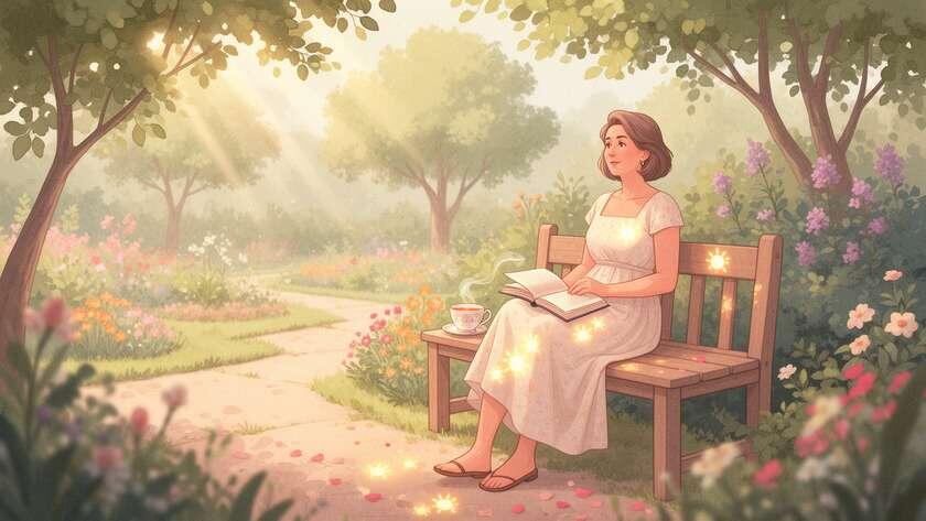 Впервые за много лет она села на скамейку в собственном саду и увидела не работу, а красоту