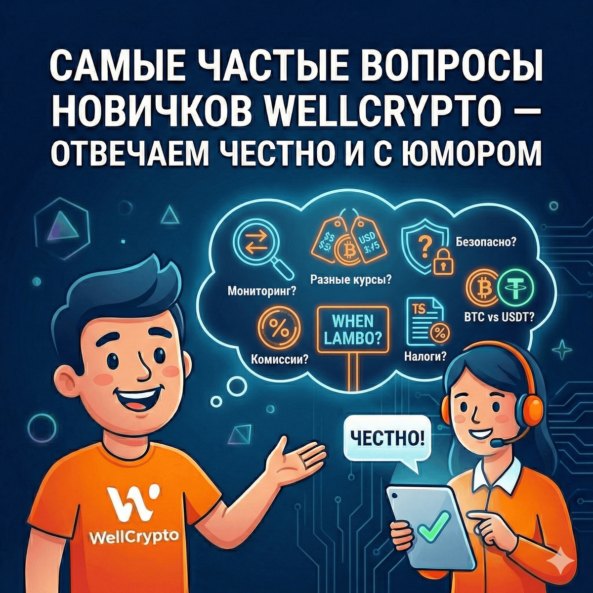 Самые частые вопросы новичков WellCrypto — отвечаем честно и с юмором