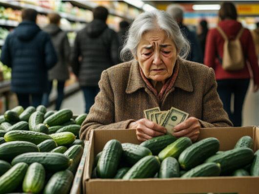    Бабушка копит на огурцы // Фото: сгенерировано с помощью «Шедеврум»