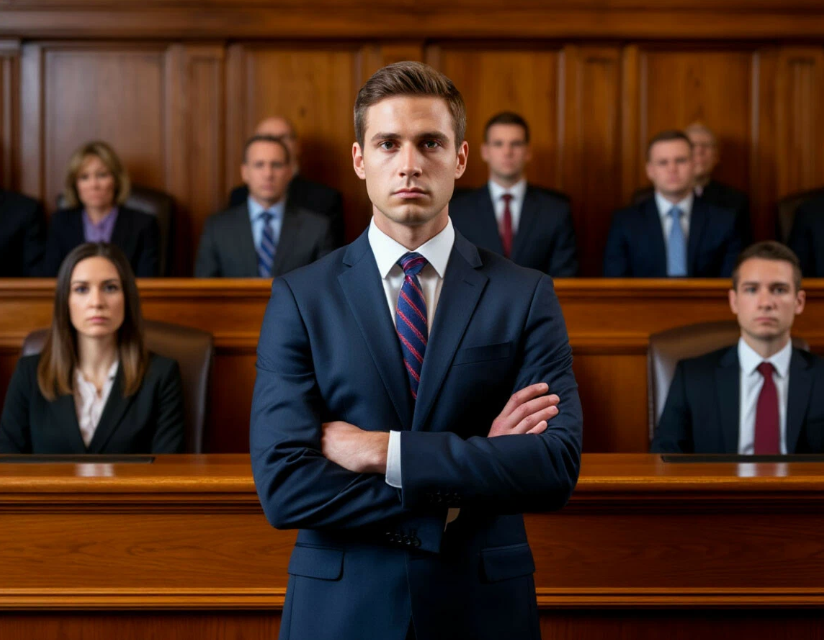 Адвокат в зале суда